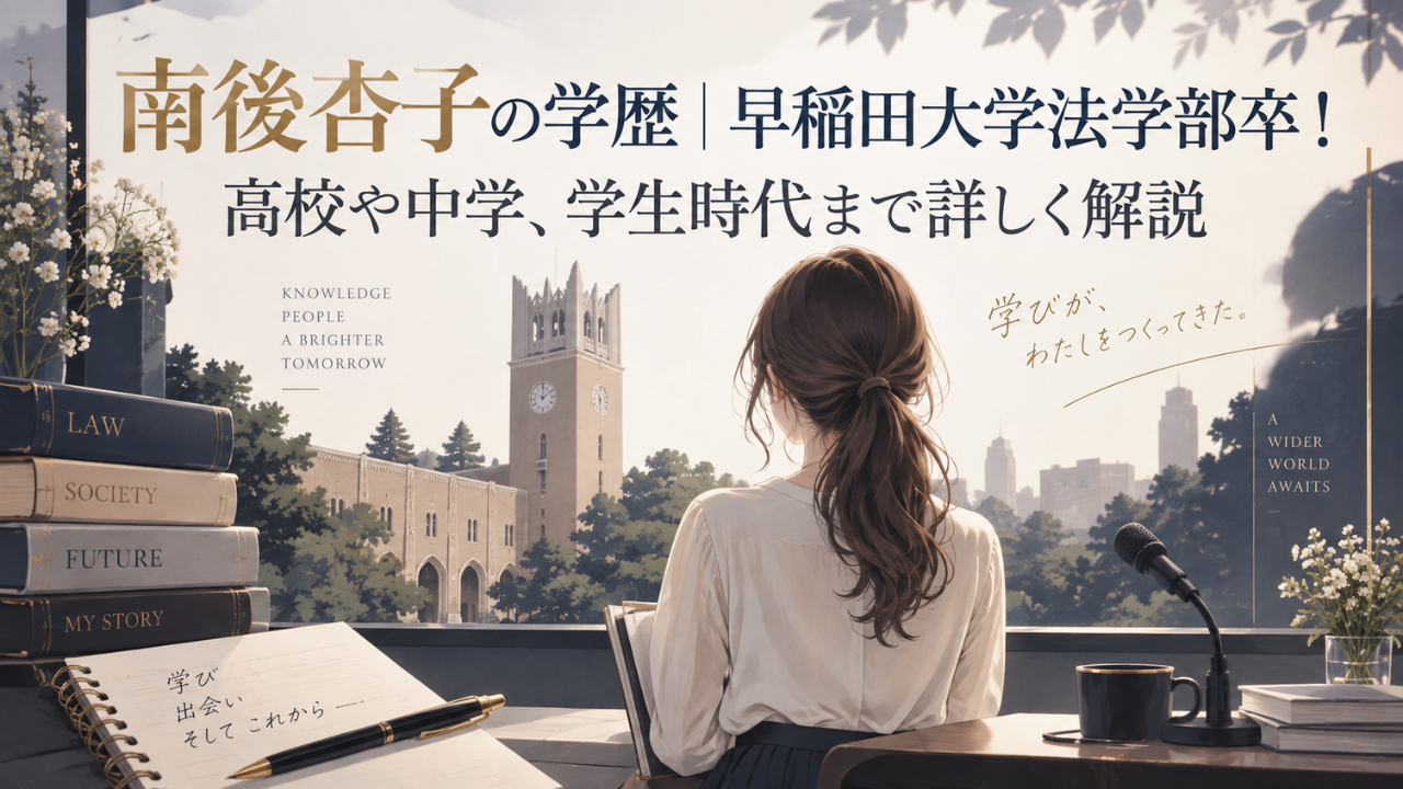 南後杏子の学歴 早稲田大学法学部卒!高校や中学、学生時代まで詳しく解説