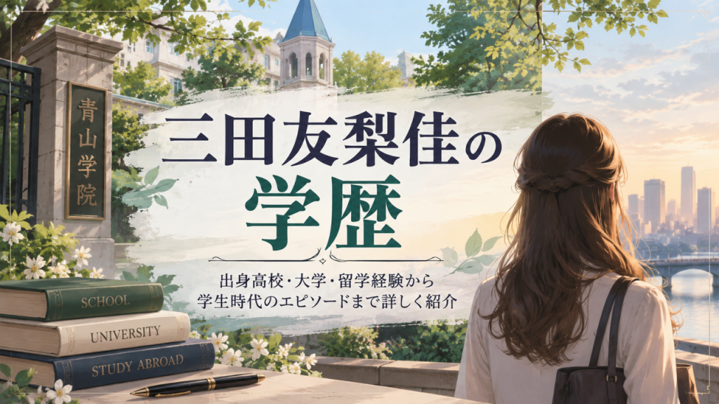 三田友梨佳の学歴｜青山学院の高校・大学、シアトル留学と学業奨励賞、野球部時代まで