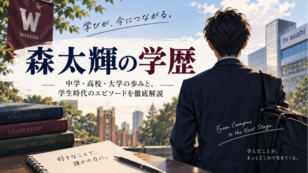 森太輝の学歴 早稲田佐賀高校から早稲田大学スポーツ科学部へ進んだ学生時代