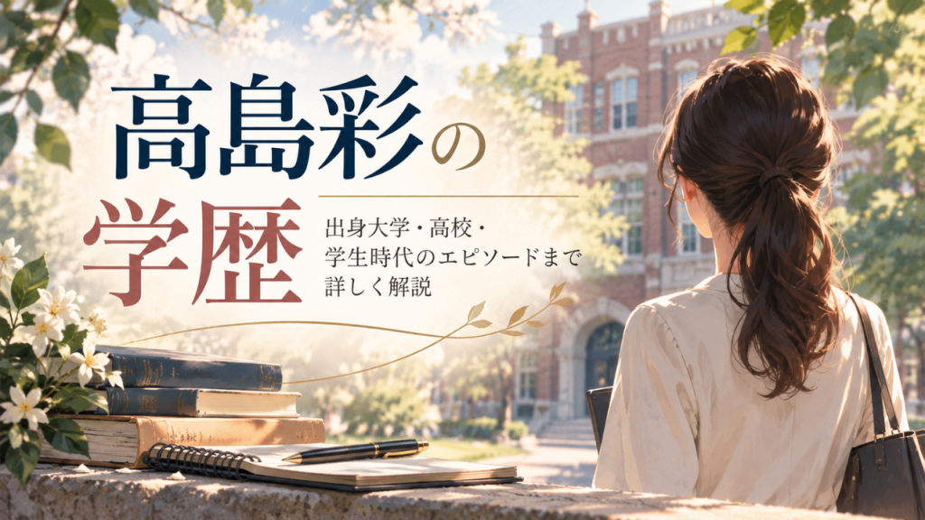 高島彩の学歴は？成蹊小学校・中学校・高校・成蹊大学法学部政治学科と学生時代を詳しく解説