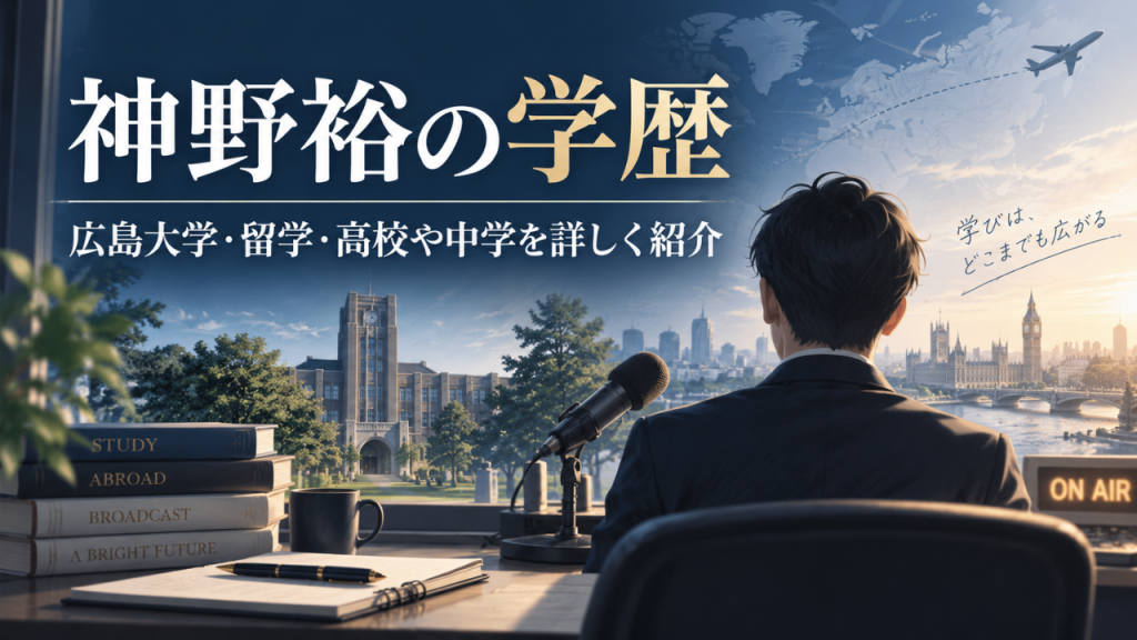 神野裕アナの学歴は広島大学！高校や中学、ミネソタ大学への留学まで詳しく紹介