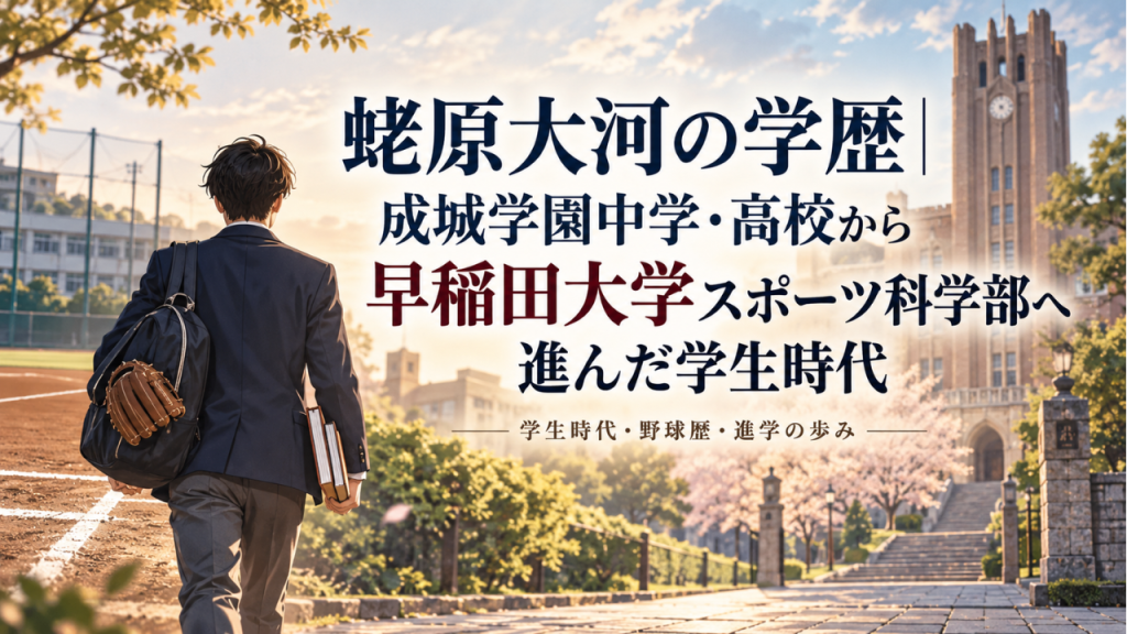蛯原大河の学歴 成城学園中学・高校から早稲田大学スポーツ科学部へ進んだ学生時代