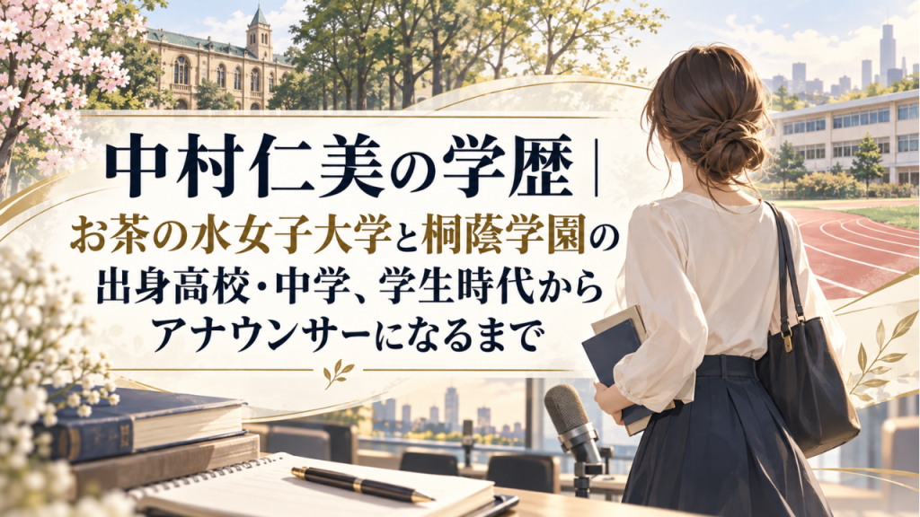 中村仁美の学歴 お茶の水女子大学と桐蔭学園の出身高校・中学、学生時代からアナウンサーになるまで