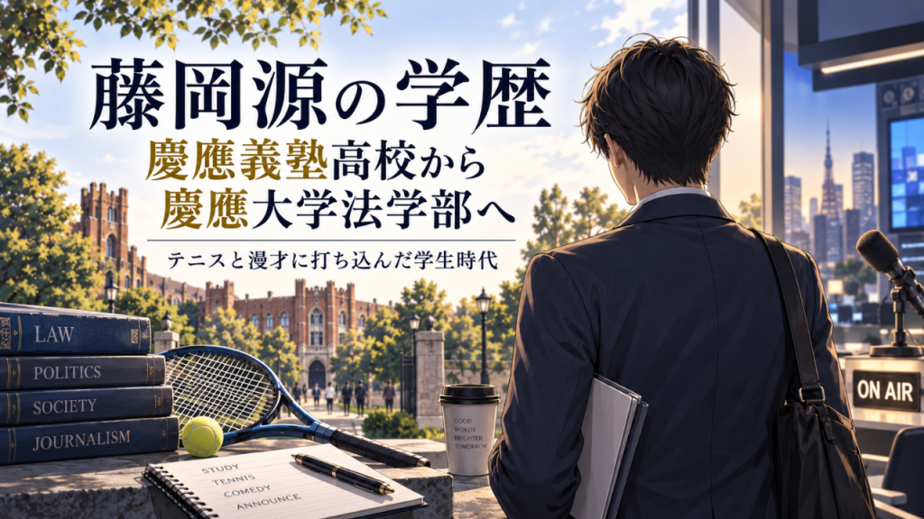 藤岡源の学歴は慶應義塾高校から慶應大学法学部へ！テニスと漫才に打ち込んだ学生時代