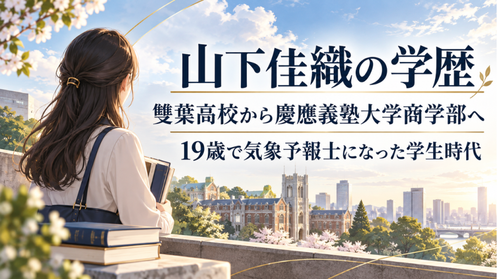 山下佳織の学歴 雙葉高校から慶應義塾大学商学部へ、19歳で気象予報士になった学生時代