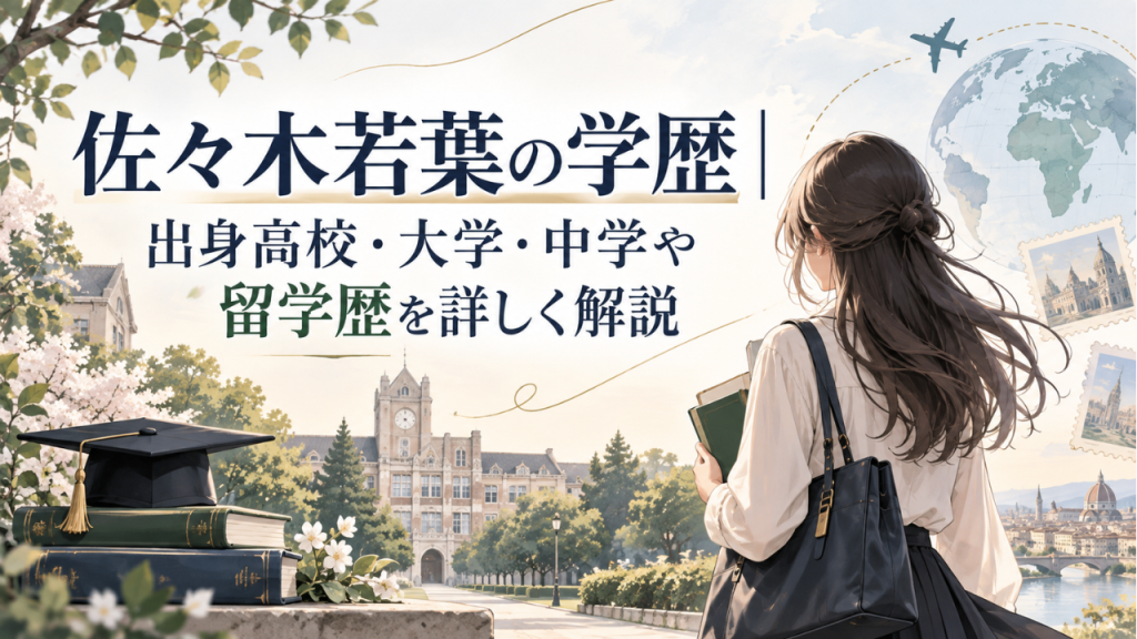 佐々木若葉の学歴 出身高校は仙台白百合、大学は上智大学！中学・留学・学生時代まで詳しく解説