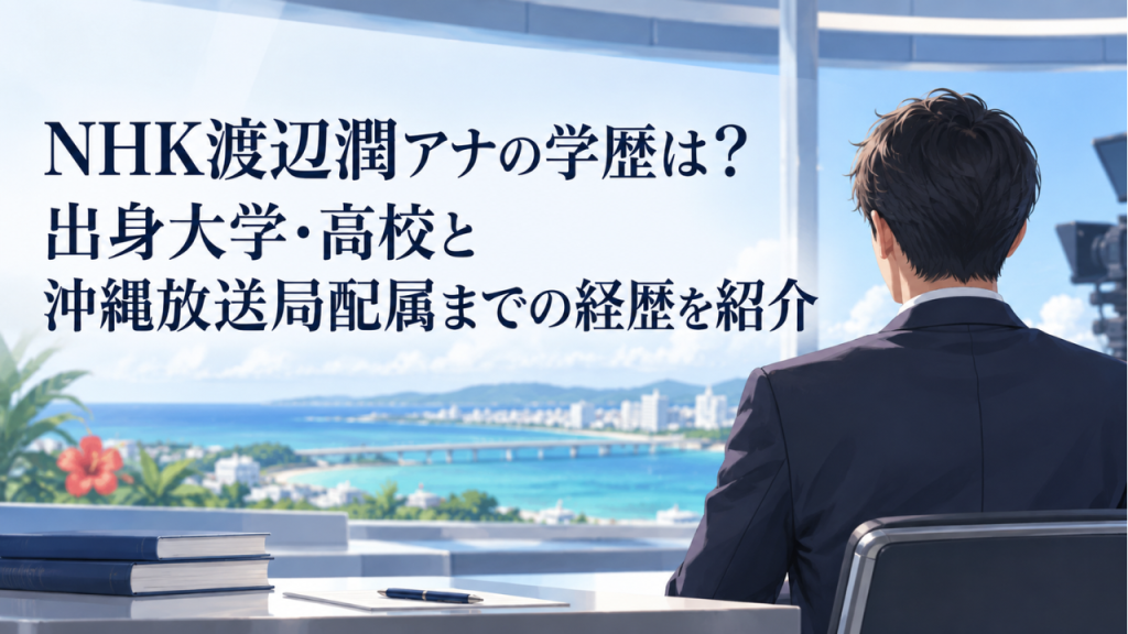 NHK渡辺潤アナの学歴は？出身大学・高校と沖縄放送局配属までの経歴を紹介