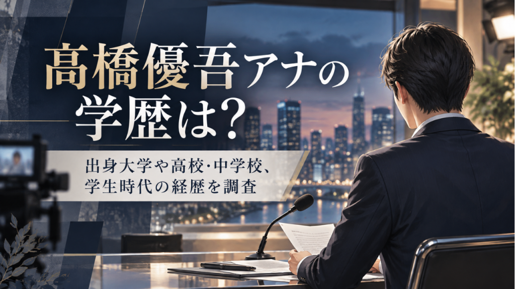 髙橋優吾アナの学歴は？出身大学や高校・中学校、学生時代の経歴を調査