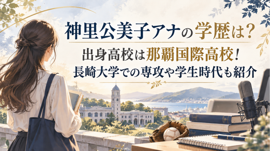 神里公美子アナの学歴は？出身高校は那覇国際高校！長崎大学での専攻や学生時代も紹介