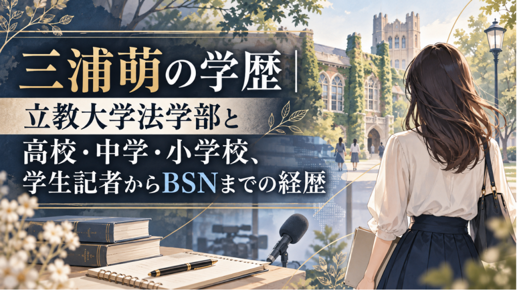 三浦萌の学歴 立教大学法学部と高校・中学・小学校、学生記者からBSNまでの経歴