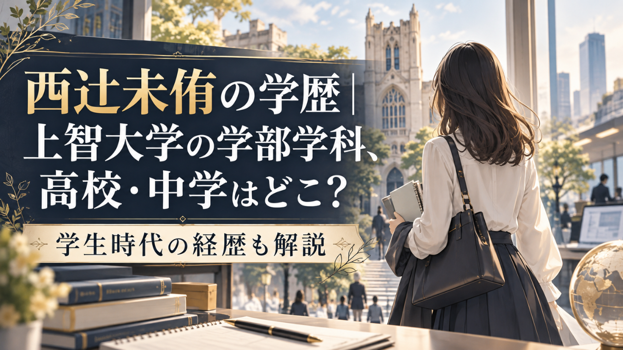 西辻未侑の学歴 上智大学の学部学科、高校・中学はどこ?学生時代の経歴も解説