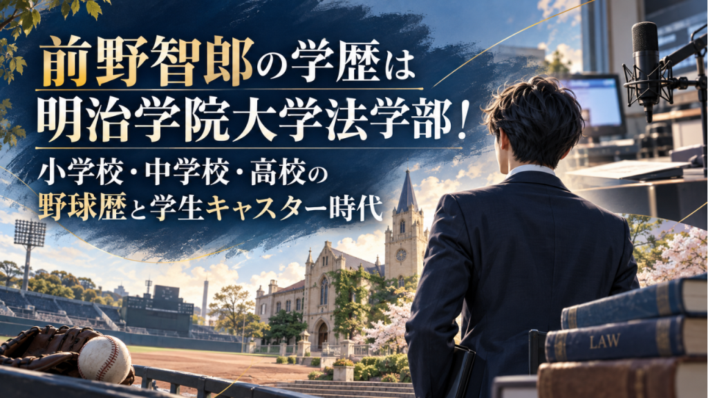 前野智郎の学歴は明治学院大学法学部！小学校・中学校・高校の野球歴と学生キャスター時代