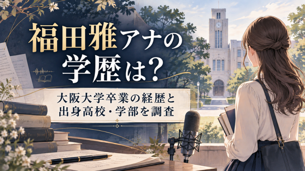 福田雅アナの学歴は大阪大学卒！出身高校や学部、フランス語とよさこいに熱中した学生時代も紹介