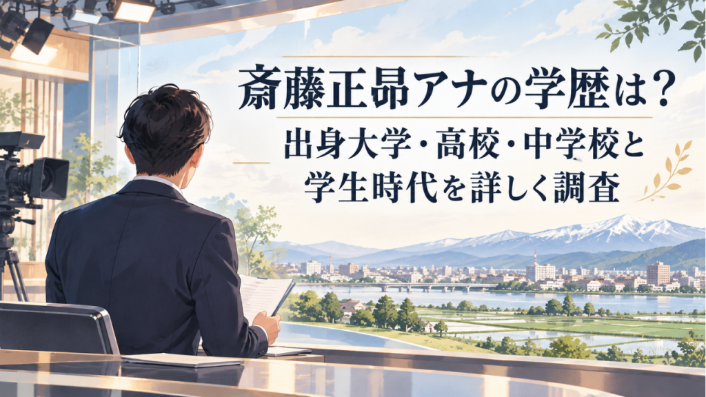 斎藤正昂アナの学歴は？出身大学・高校・中学校と学生時代のエピソードを詳しく紹介