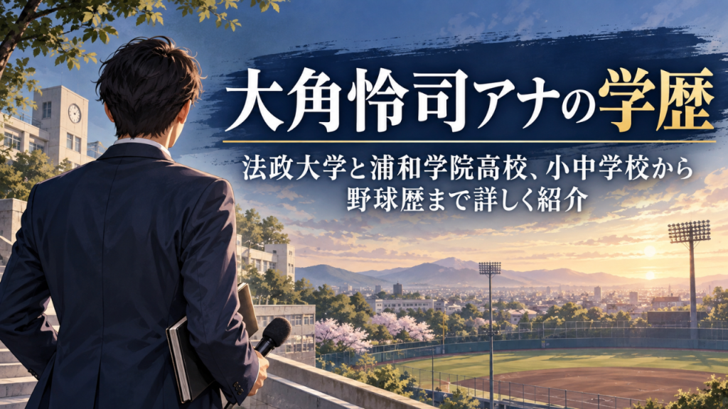 大角怜司アナの学歴は？法政大学と浦和学院高校、小中学校から野球歴まで詳しく紹介