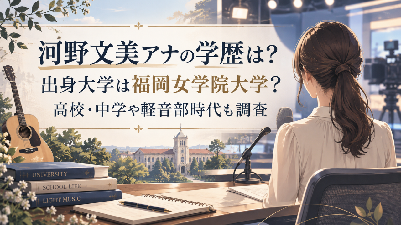 河野文美アナの学歴は？出身大学は福岡女学院大学？高校・中学や軽音部時代も調査