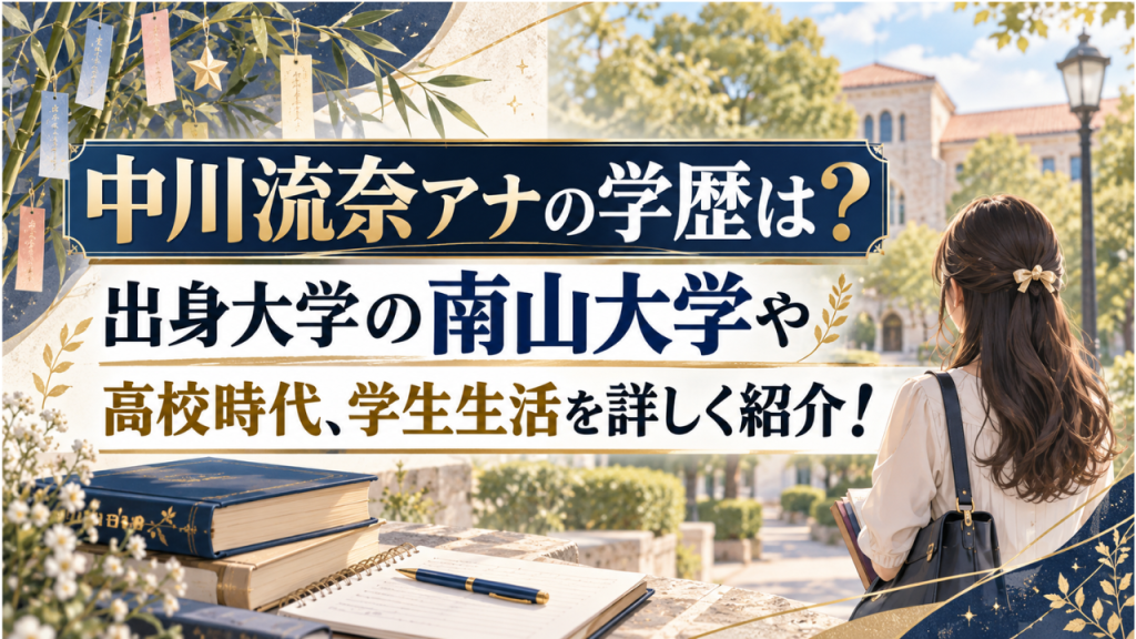 中川流奈アナの学歴は？出身大学は南山大学！高校時代の部活や学生生活も紹介